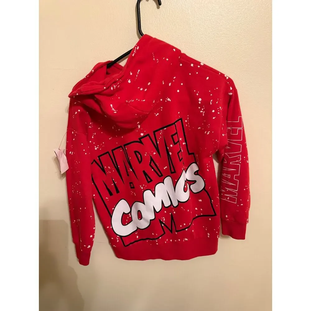 Marvel Comics Kids Hoodie Size 9-10 Years 140cm Red Superhero Graphic